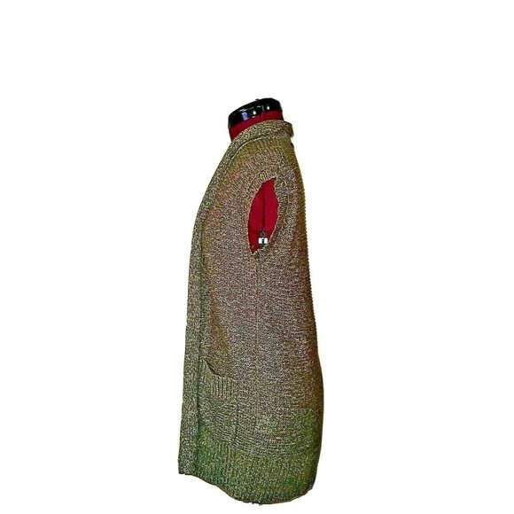 Eddie Bauer Cardigan Sweater Olive Women Size XS Pockets Sleeveless Open… - Picture 5 of 6